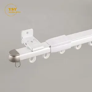 Rail de rideau réglable télescopique extensible en aluminium métallique