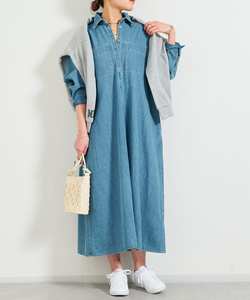 Autunno inverno Casual abito in Denim allentato da donna abbellimenti con bottoni di alta qualità tessuto stampato digitale per stile Comfort - Product Image 5