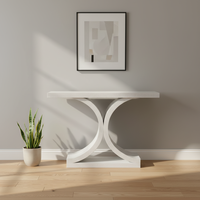 Table console en bois de frêne incurvée moderne pour l'entrée de la maison, le salon, la salle à manger, le bureau, meubles faciles à nettoyer, stable