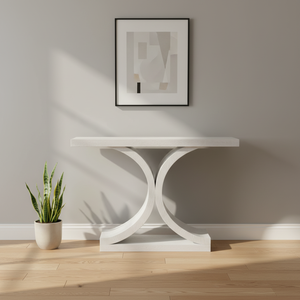 Table console en bois de frêne incurvée moderne <span class=keywords><strong>pour</strong></span> l'<span class=keywords><strong>entrée</strong></span> de la maison, le salon, la salle à manger, le bureau, meubles faciles à nettoyer, stable - Product Image 4