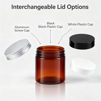 Pots en plastique PET de 50 ml, directement de l'usine, pour emballage de baume et de cire de soin de la peau, acceptant l'impression sérigraphique et la couleur personnalisée, approvisionnement en gros