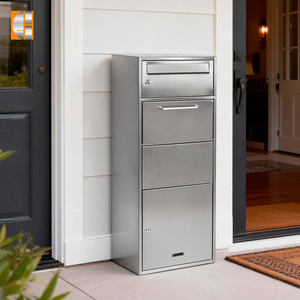 Boîte de <span class=keywords><strong>livraison</strong></span> extérieure de luxe pour projets de villas et propriétés privées, double fonction, anti-effraction, en acier inoxydable, pour <span class=keywords><strong>colis</strong></span> et courrier - Product Image 1