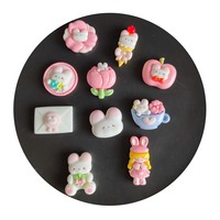 100 pièces Cabochons en résine à dos plat, Série Lapin de dessin animé, pour scrapbooking, décoration de téléphone, accessoires de centre pour nœuds à cheveux faits main DIY