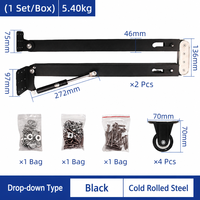 Kit de quincaillerie pour table escamotable, support à ressort à gaz épaissi, amortisseur de pression silencieux pour table murale