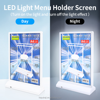 Boîte à lumière LED mince pour la publicité, support de panneau transparent avec interface USB pour bar