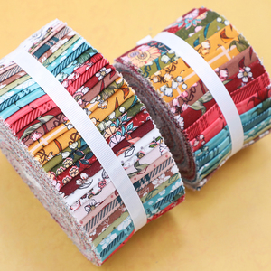 Wholesale Woven Quilt Making DIY Patchwork Fabric 20Pcs 40Pcs Precut 2.5 Inch Jelly <b>Roll</b> 100% Pure Printed Organic Cotton - Product Image 1