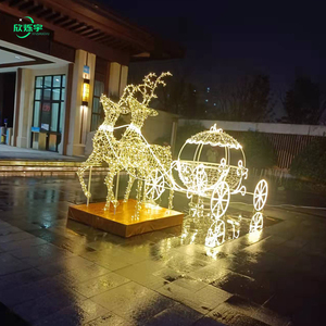 Decorazione <span class=keywords><strong>LED</strong></span> Gigante per Esterni: Slitta con Renne, Scultura 3D Luminosa per Eventi Natalizi Commerciali - Product Image 6