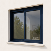 Ventanas de Aluminio de Alta Eficiencia Resistentes al Viento, Venta al por Mayor, Seguras, Duraderas, Modernas, Ventanas Abatibles con Marco de Aluminio y Doble Vidrio