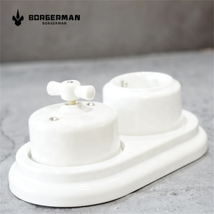 Bán Sỉ Công Tắc Tường Gốm Sứ Cổ Điển Trang Trí Cổ Điển Và Ổ Cắm Đức Với Khung Gốm Đôi - Product Image 5