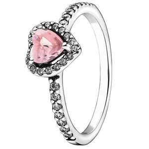 Phụ Nữ Của 925 Sterling Bạc Màu Hồng Pha Lê Hình Trái Tim Trang Sức <span class=keywords><strong>Set</strong></span> Bao Gồm Bông Tai Vòng Cổ Vòng Đeo Tay Thời Trang Quà Tặng - Product Image 3