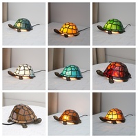 Lampe de chevet Tiffany Tortoise en verre teinté pour enfants, lampe de table décorative pour chambre d'enfant, lampe de chevet avec décoration de lit, en stock aux États-Unis