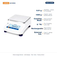 Balance de laboratoire JINGFEI JA10002 1000g x 0.01g, balance de comptage rechargeable, fournisseur d'usine OEM