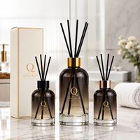 Diffuseur à bâtonnets de parfum en verre cylindrique vide, couleur ambre dégradée, design personnalisé, décor coloré, 200 ml