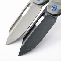 Couteau Bowie de haute qualité, personnalisé, OEM, lame M390, manche en titane - Couteau de poche tactique EDC pour le camping en plein air et la survie