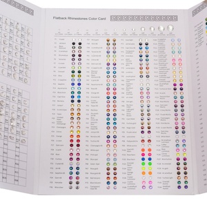 Carte de couleurs de strass en verre non thermocollants OLeeya Factory, plus de 400 couleurs, carte de couleurs de strass en cristal à utiliser comme référence - Product Image 3