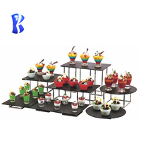 Équipement pour buffet Ensemble de supports à gâteaux en acier inoxydable avec cascade Présentoir alimentaire de luxe pour buffet