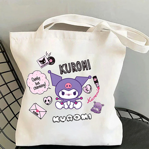 תיק בד אופנתי תיק קריקטורה דפוס קריקטורה הדפסה מרווחת קיבולת גדולה ידיים כף יד עבור בית הספר היומי מתנה - Product Image 5