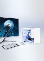 Boîtier PC élégant Micro ATX Mid Tower Compact Portable Mini ITX Gaming Computer Case avec panneau latéral en verre PC-fodral Stylish Store