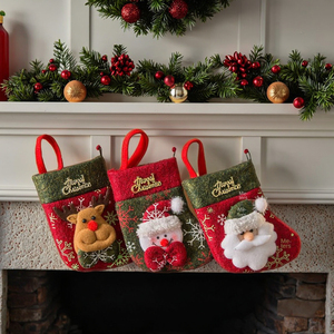 Cadeau de Noël Couverts Sac Père Noël Bonhomme de neige Bas de Noël de haute qualité <span class=keywords><strong>Chaussettes</strong></span> - Product Image 1