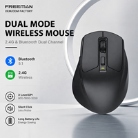 Mouse Nirkabel Dual Mode 2.4G BT Ergonomis Senyap Optik untuk Kantor, Stok Mouse Nirkabel untuk Laptop PC Grosir