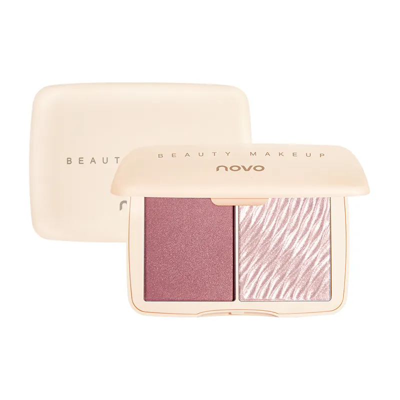 Novo fabricante blush e iluminador paleta blushers em pó vegan creme blush