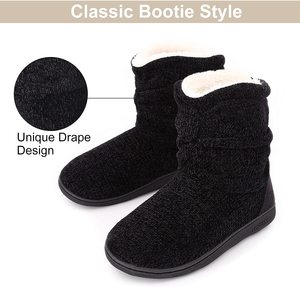 2024 nuevo invierno suave Super-Sponge Comfort Cable tejido casa botín zapatillas para mujer zapatilla botines cálido fábrica enviada directamente - Product Image 4