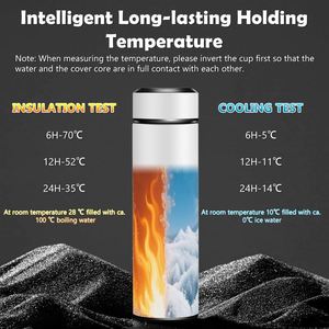 Thermos isotherme en acier inoxydable 304 de 0,5 L, anti-fuite, avec écran tactile LED affichant la température - Product Image 2