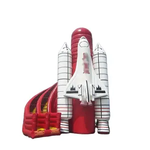 Giant summer hot rocket model inflatable stair slide for sale