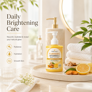 Lozione Corpo Naturale alla Curcuma e Vitamina C con Fragranza, Crema Idratante e Schiarente per <span class=keywords><strong>Viso</strong></span> e Corpo - Product Image 5
