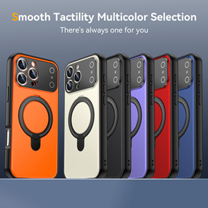 Étui de téléphone magnétique Saiboro TPU+PC au design sportif pour 14/15/16/17 Pro/Pro Max, coque de téléphone <span class=keywords><strong>orange</strong></span> antichoc - Product Image 3