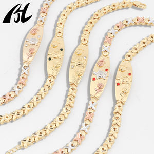 Mạ Vàng x-liên kết chuỗi với Rose & rùa dập nổi Zircon có dấu ba-tone 14K mạ vàng sang trọng Unisex quà tặng đồ trang sức - Product Image 3