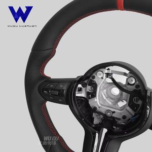 Volante de Cuero Personalizado con Etiqueta Roja y Botón Rojo en Forma de D para <span class=keywords><strong>BMW</strong></span> F30 F10 F11 F20 F21 F22 F45 F31 F35, Listo para Instalar - Product Image 4