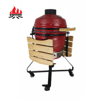 KIMSTONE 18 Zoll Asador De Carbon Roter Kamado XL Outdoor Raclette Keramik Holzkohlegrill