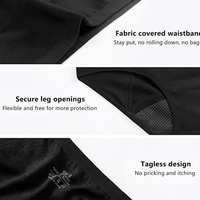 Culotte étanche en coton biologique noir 4 couches Culotte Menstruales Culotte Menstruelle Physiologique Sous-vêtements Menstruels Culotte périodique