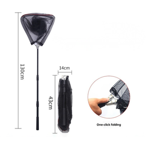 OEM ODM 38*38*38*130cm <span class=keywords><strong>3</strong></span> Secciones Red de aterrizaje Varilla telescópica de aleación Al Malla de nailon recubierta Mango de goma Red de aterrizaje de pesca - Product Image 2