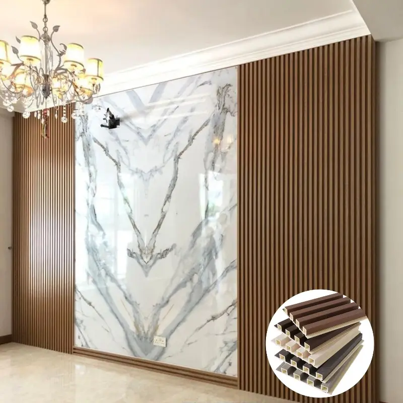 BAIJIN Wooden Grain PVC WPC Interior Fluted Wall Panels Designs for Decorations