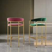 Designs de Salon Italien Style Minimaliste Tabourets de Bar de Haute Qualité au Design de Luxe en Velours