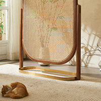 Paravent mobile en rotin tressé de style nordique moderne pour chambre à coucher et entrée de salon, meubles de maison