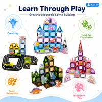 Juego de Construcción Magnético EPT para Niños, Bloques de Construcción Creativos en 3D con Personajes Temáticos y Caja de Almacenamiento de Metal
