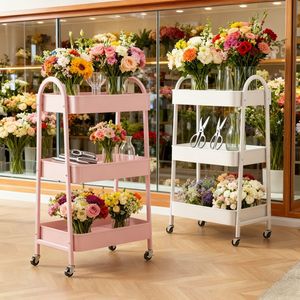 <b>Storage</b> Cart 3 Tier Multi Layer Carbon Steel Rolling Organizer For Kitchen Office Entryway <b>Storage</b> Rack - Product Image 1