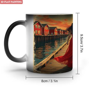 Frosted Blank DIY Craft Mug 11oz Black <b>Ceramic</b> Heat Sensitive Daily Home <b>Cup</b> - Product Image 1
