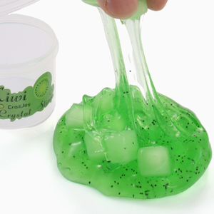 CraaJoy Kiwi Crystal Slime vert avec des points noirs et des glaçons pour enfants de 5 à 7 ans Pâte à modeler Slime - Product Image 1