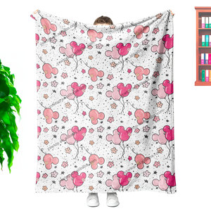 Tùy Chỉnh Ma Thuật Vương Quốc Chuột Tai Jacquard Lông Cừu Flannel Bộ Đồ Giường Không Có Moq Số Lượng Lớn Tùy Chỉnh Thiết Kế Ném Chăn Valentine Của Ngày Quà Tặng - Product Image 2