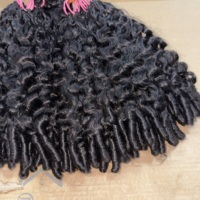 Extensions de cheveux au crochet Jerry Curl en fibres de protéines bio, réutilisables, sans nœuds, bouclées, avec ficelle, texture crépue naturelle