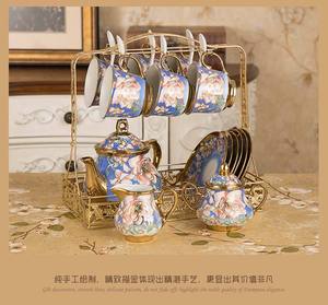 ชุดน้ำชาและกาแฟโบนไชน่า,ชุดกาน้ำชาลายดอกไม้พอร์ซเลนสินค้ามาใหม่ - Product Image 3