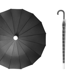 Logo personnalisé Design minimaliste <span class=keywords><strong>d</strong></span>'usine Pongé Tissu imperméable sans goutte à goutte Parapluie avec couvercle en plastique - Product Image 6