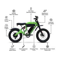 Vélo électrique sans licence 2000W 52V 25Ah, vélo électrique tout-terrain 44MPH, batterie amovible, cadre Mg