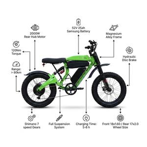 Bici Elettrica Senza Licenza 2000W 52V 25Ah E-Bike Fuoristrada 44MPH con Batteria Rimovibile e Telaio in <span class=keywords><strong>Mg</strong></span> - Product Image 4