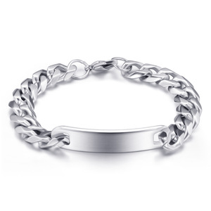 Toptan Özelleştirilebilir Logolu Trendy Titanyum Çelik Uzun Çubuk 11MM Küba Biker Zinciri Altın Kaplama Punk Bileklik - Product Image 5