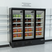 Réfrigérateur Commercial à Porte Vitrée pour Boissons, Vitrine Réfrigérée Verticale, Congélateur, Prix Usine